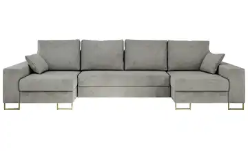 Wohnlandschaft Silbern Hellgrau Wohnlandschaft Silbern Velvet