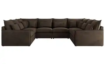 Wohnlandschaft Veroso Dunkelbraun Velours