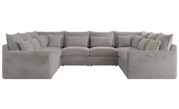 Wohnlandschaft Veroso Silbergrau Teddy