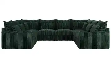 Wohnlandschaft Veroso Grün Cordstoff grob