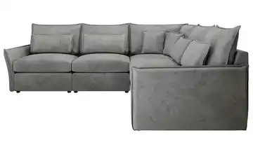 Ecksofa Veroso Hellgrau Ecksofa Grau Velvet