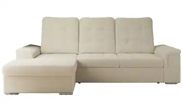 Ecksofa mit Schlaffunktion Madrito links Teddy Beige