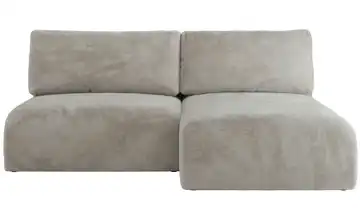 Ecksofa mit Schlaffunktion Vivo Ecksofa Grau Plüsch Hellgrau rechts Teddy