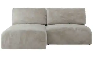 Ecksofa mit Schlaffunktion Vivo Ecksofa Grau Plüsch Hellgrau links Teddy