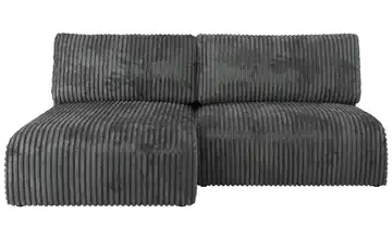 Ecksofa mit Schlaffunktion Vivo Ecksofa Grau Cord Dunkelgrau links Cordstoff grob