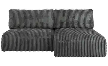 Ecksofa mit Schlaffunktion Vivo Ecksofa Grau Cord Dunkelgrau rechts Cordstoff grob