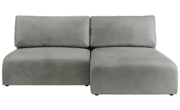 Ecksofa mit Schlaffunktion Vivo Ecksofa Grau Velvet Hellgrau rechts Velours