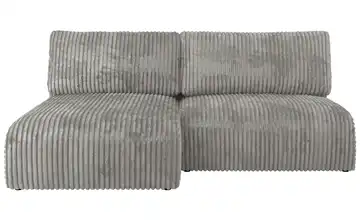 Ecksofa mit Schlaffunktion Vivo Ecksofa Grau Cord Grau links Cordstoff grob