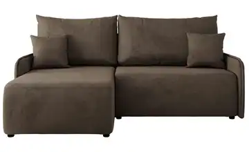 Ecksofa mit Schlaffunktion Arpa Velours Braun links