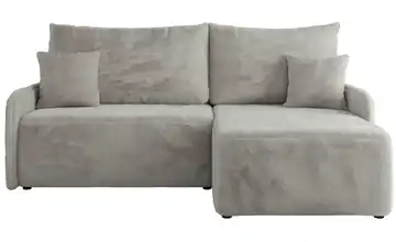 Ecksofa mit Schlaffunktion Arpa Teddy Hellgrau rechts