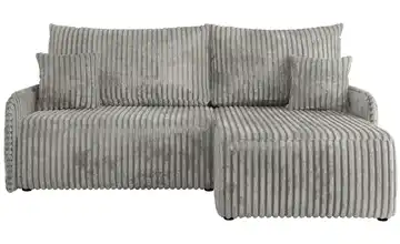 Ecksofa mit Schlaffunktion Arpa Cordstoff grob Grau rechts
