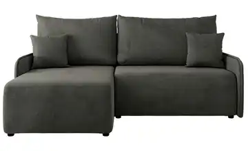 Ecksofa mit Schlaffunktion Arpa Velours Dunkelgrau links