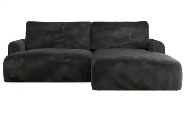 Ecksofa mit Schlaffunktion Tono Dunkelgrau Teddy rechts