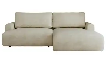 Ecksofa mit Schlaffunktion Tono Beige Velours rechts