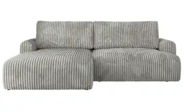 Ecksofa mit Schlaffunktion Tono Grau Cordstoff grob links