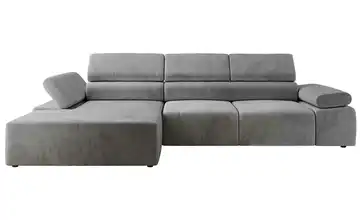 Ecksofa Velours links Hellgrau