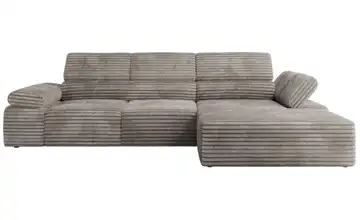 Ecksofa Cordstoff grob rechts Hellbraun
