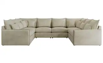 Wohnlandschaft Veroso Dunkelbeige Velours