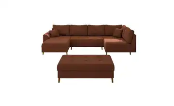 Wohnlandschaft mit Hocker Maya Terracotta links