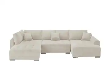 Wohnlandschaft mit Schlaffunktion Lemie Mikrofaser Beige rechts