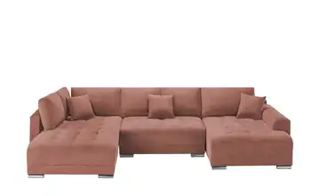 Wohnlandschaft mit Schlaffunktion Lemie Mikrofaser Rot rechts