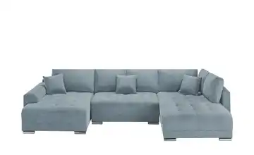 Wohnlandschaft mit Schlaffunktion Lemie Mikrofaser Grau links