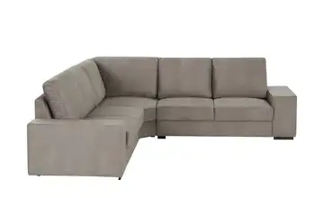 Ecksofa Reneé Mikrofaser in Samt-Optik Braun