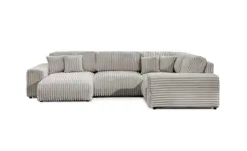 S-STYLE Wohnlandschaft XXL Mollis Hellgrau links