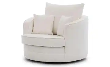 S-STYLE Drehsessel Ted Boucléstoff Weiß
