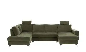 uno Wohnlandschaft mit Schlaffunktion Salamanca links Moosgrün