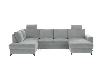 uno Wohnlandschaft mit Schlaffunktion Salamanca links Silbergrau