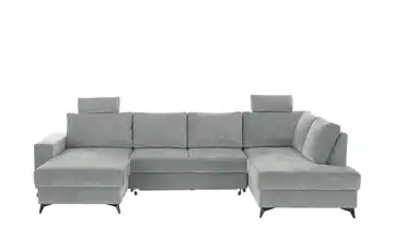 uno Wohnlandschaft mit Schlaffunktion Salamanca rechts Silbergrau