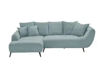 bobb Ecksofa Bellani III Hellblau Flachgewebe links