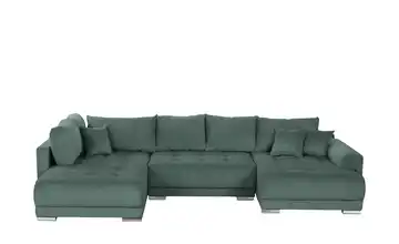 Wohnlandschaft mit Schlaffunktion Lemie Cordstoff Olivgrün rechts