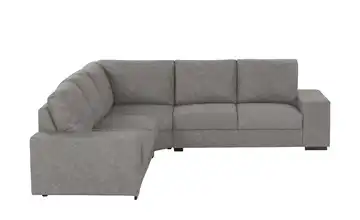 Ecksofa Renée Mikrofaser in Leder-Optik Mausgrau