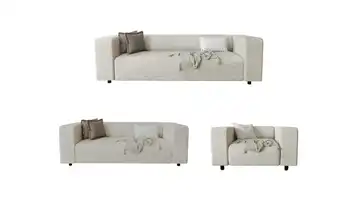 S-STYLE Polstergarnitur 3+2+1 Oskar Beige