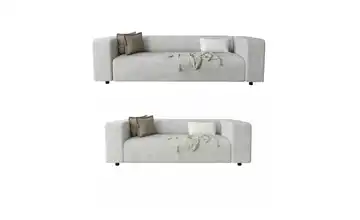 S-STYLE Polstergarnitur 3+2 Oskar Hellgrau