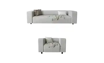 S-STYLE Polstergarnitur 3+1 Oskar Hellgrau