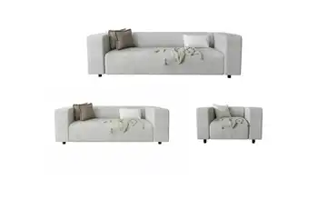 S-STYLE Polstergarnitur 3+2+1 Oskar Hellgrau