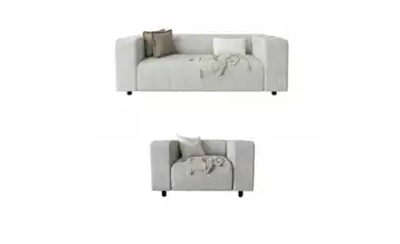 S-STYLE Polstergarnitur 2+1 Oskar Hellgrau