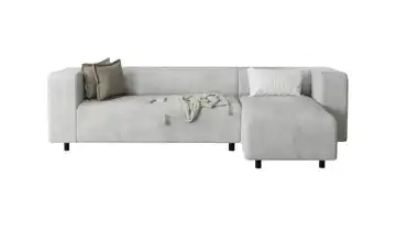 S-STYLE Ecksofa Oskar rechts Hellgrau
