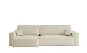Ecksofa mit Schlaffunktion Carl Dunkelbeige Webstoff
