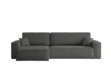 Ecksofa mit Schlaffunktion Carl Dunkelgrau Webstoff