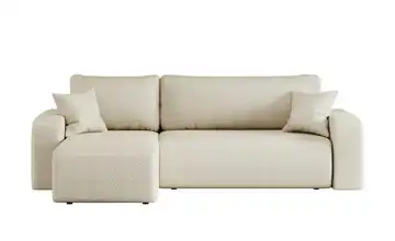 Ecksofa mit Schlaffunktion Pianio Dunkelbeige Webstoff