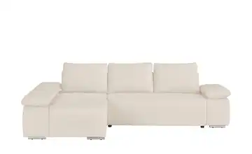 switch Ecksofa Soft Cordstoff grob Wollweiß Erweiterte Funktion links