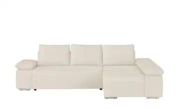 switch Ecksofa Soft Cordstoff grob ohne rechts Wollweiß