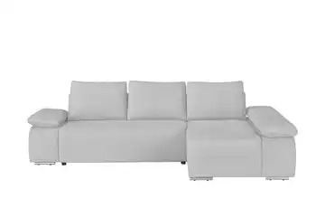 switch Ecksofa Soft Cordstoff grob Silbergrau ohne rechts