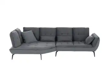 vito Ecksofa mit Sitztiefenverstellung Ticona Dunkelgrau Grundfunktion links