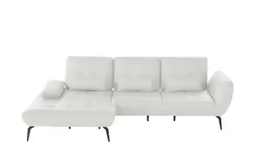 vito Ecksofa aus Leder Ticona links Grundfunktion Steingrau