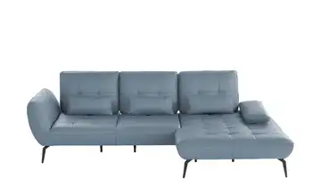 vito Ecksofa aus Leder Ticona rechts Grundfunktion Grau